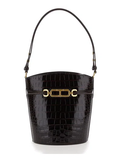 Tom Ford Brown Handbag With T Logo Detail