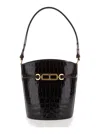 Tom Ford Brown Handbag With T Logo Detail In Croco Printed Leather Woman In Multicolor