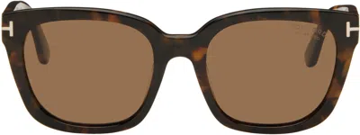 Tom Ford Brown Haylay Sunglasses In Black