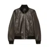 Tom Ford Zip-up Nappa Leather Bomber Jacket In Brown