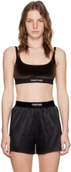Tom Ford Brown Jacquard Bra In Black