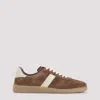 Tom Ford Suede Sneakers With Contrast Stripe And Rubber Sole In Brown
