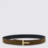 Tom Ford Logo Buckle Reversible Belt Belts Multicolor In Green