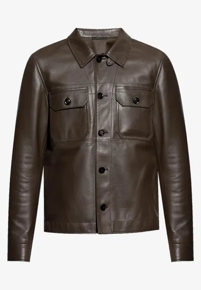 Tom Ford Brown Leather Jacket