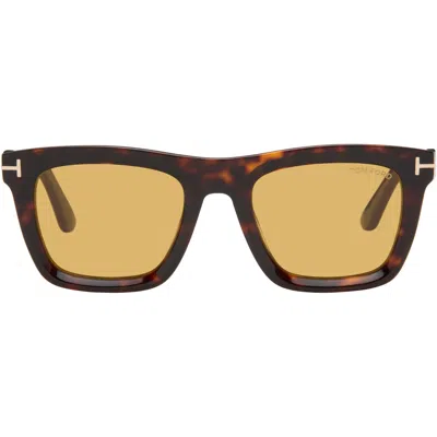 Tom Ford Brown Lelio Sunglasses In Yellow