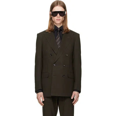 Tom Ford Brown Light Fresco Stripe Blazer In Black