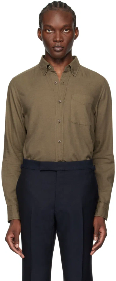 Tom Ford Brown Light Slim-fit Shirt