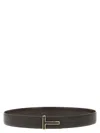 Tom Ford Brown Logo Reversible Belt In Brown