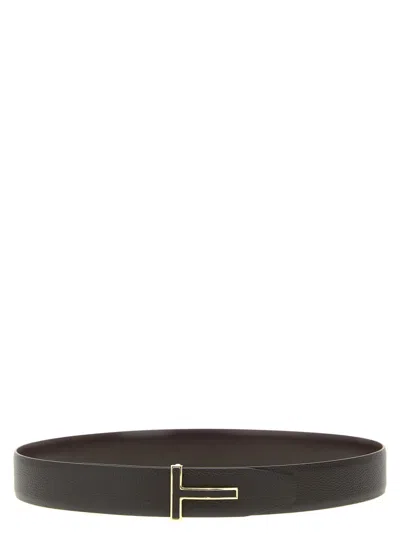Tom Ford Brown Logo Reversible Belt