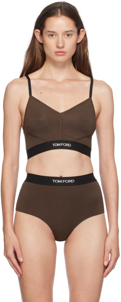 Tom Ford Brown Modal Signature Bralette In Kb915 Darkest Brown