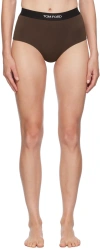 Tom Ford Brown Modal Signature Briefs In Kb915 Darkest Brown
