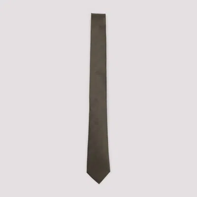 Tom Ford Brown Mulberry Silk Tie In Green