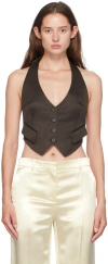 Tom Ford Brown Open Back Vest In Kb915 Darkest Brown