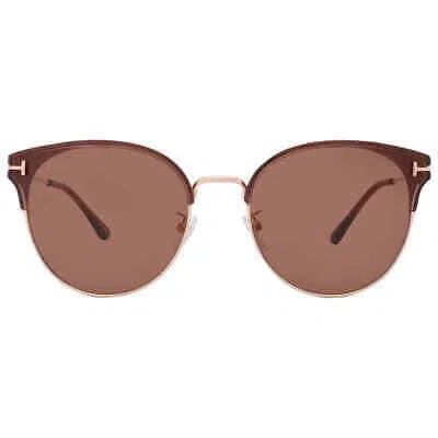 Pre-owned Tom Ford Brown Oval Unisex Sunglasses Ft0898-k 45e 61 Ft0898-k 45e 61