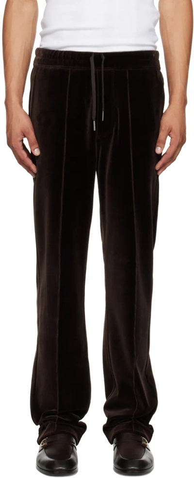 Tom Ford Brown Pinched Seam Sweatpants In Deep Brown