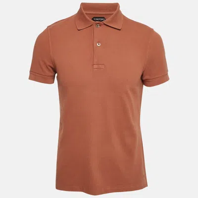 Pre-owned Tom Ford Brown Pique Polo T-shirt S
