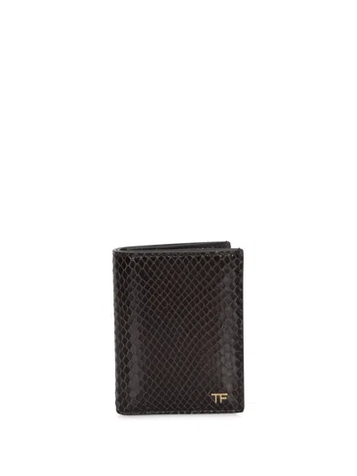 Tom Ford Brown Python Card Holder