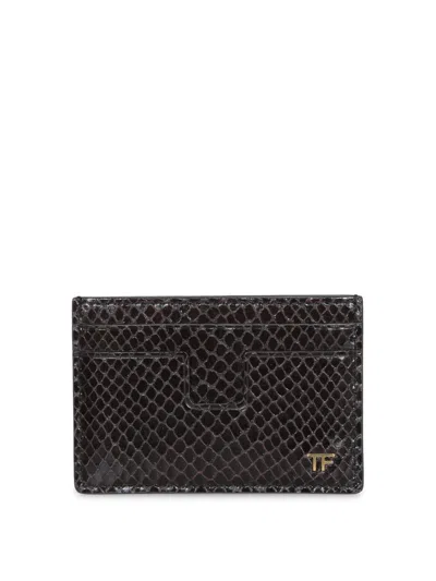 Tom Ford Grained Leather Small Classic Card Holder Accessories In Black