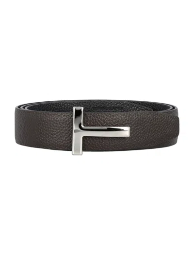 Tom Ford Brown Reversible Buckle Belt