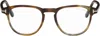 Tom Ford Brown Round Glasses In 055 Shiny Vintage Ha