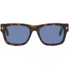 Tom Ford Smith-02 55mm Rectangular Sunglasses In Blue