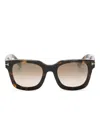 TOM FORD BROWN SQUARE-FRAME SUNGLASSES