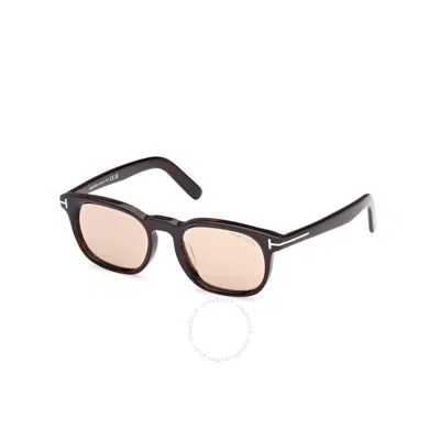 Tom Ford Brown Square Men's Sunglasses Ft1122-d 52e 52 In Black