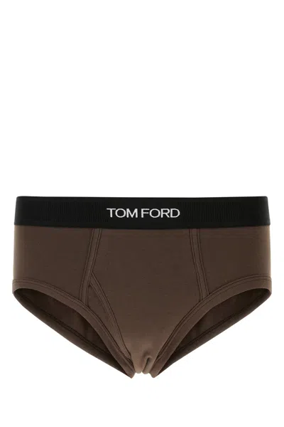 Tom Ford Brown Stretch Cotton Slip