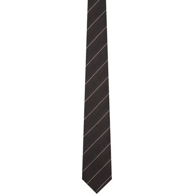 Tom Ford Brown Stripe Tonal Weave Tie