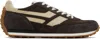 Tom Ford Mick Leather-trimmed Suede And Mesh Sneakers In Dark Chocolat + Ambr