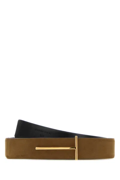 Tom Ford Brown Suede Reversible Belt