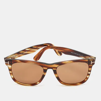 Pre-owned Tom Ford Brown Tf1099 Kevyn Wayfarer Sunglasses