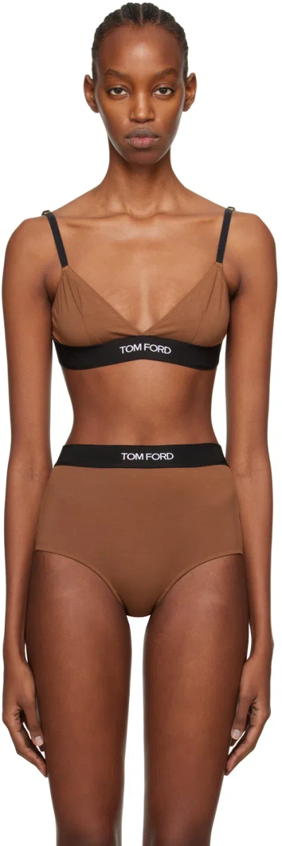 Tom Ford Brown Triangle Bra In Kb561 Cocoa Brown
