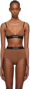 Tom Ford Brown Triangle Bra In Kb561 Cocoa Brown