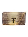 Tom Ford Wallis Mini Flap Shoulder Bag Snakeskin-printed Leather In Brown