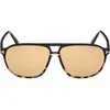 Tom Ford Bruce 61mm Navigator Sunglasses In Gold