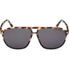 Tom Ford Bruce 61mm Navigator Sunglasses In Neutral