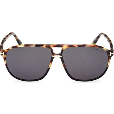 Tom Ford Bruce 61mm Navigator Sunglasses In Neutral