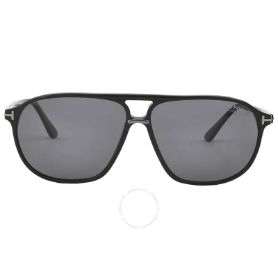 Tom Ford Bruce Polarized Smoke Navigator Men's Sunglasses Ft1026-n 01d 61 In Black