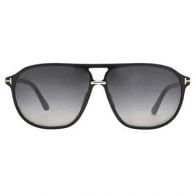 Pre-owned Tom Ford Bruce Smoke Gradient Navigator Men's Sunglasses Ft1026 01b 61 In Gray