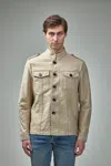 Tom Ford Brushed Cotton Satin Stand Collar Outershirt In Neutral