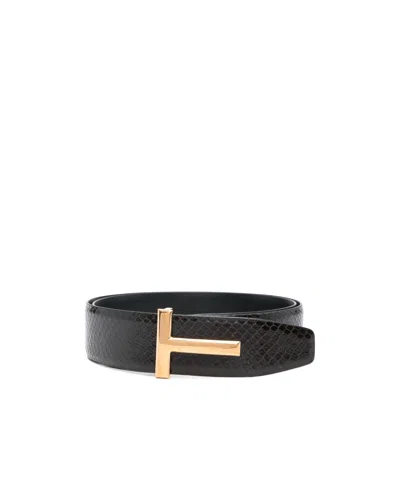 Tom Ford Buckle Belt In Black
