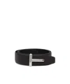 Tom Ford Grained Leather T-buckle Belt Accessories In Black