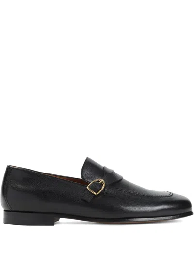 Tom Ford Buckle-detail Leather Loafers In Black