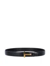 Tom Ford Buckle-logo Reversible Belt In Black