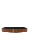 Tom Ford Logo Buckle Reversible Belt Belts Multicolor In Brown