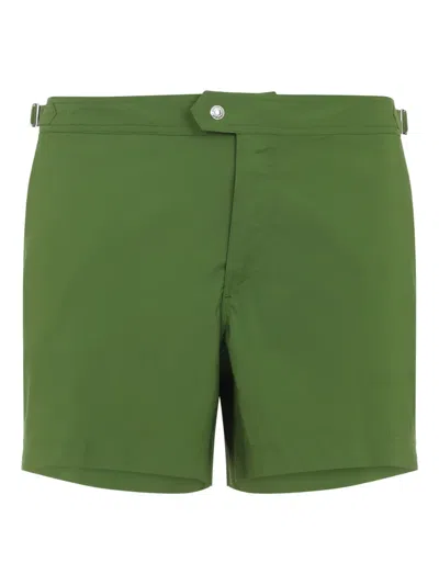 Tom Ford Swim Shorts With Sliding-tabs In Green