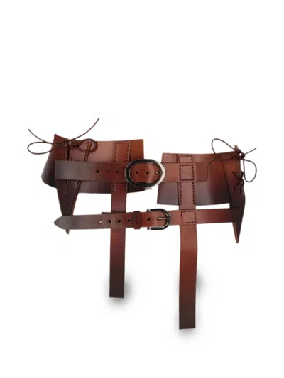 Tom Ford Buckle-fastening Lace-up Belt In Brown