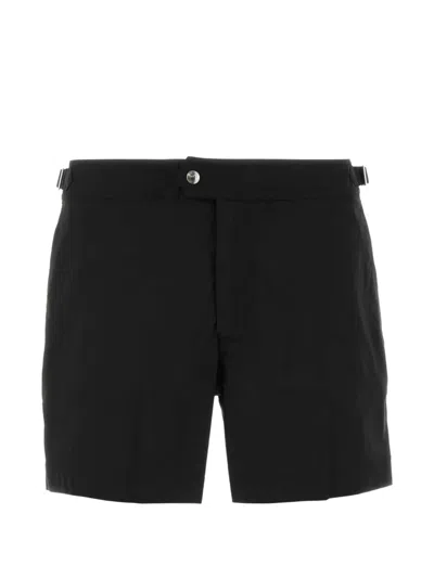 Tom Ford Buckle-fastening Swim Shorts In Black