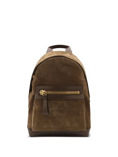 Tom Ford Buckley Backpack In Brown